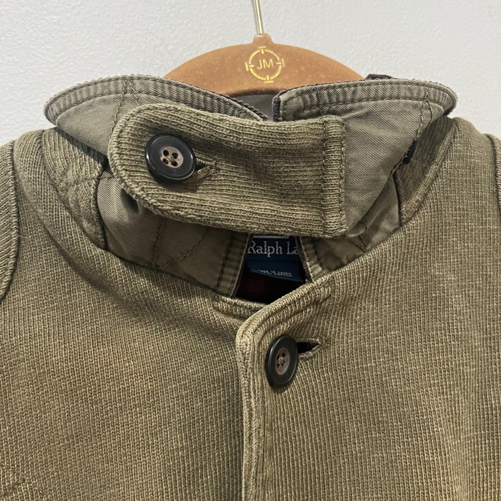 Polo Ralph Lauren Field Chore Jacket Men's M Green Plaid Loop Corduroy Hunting - Picture 12 of 16